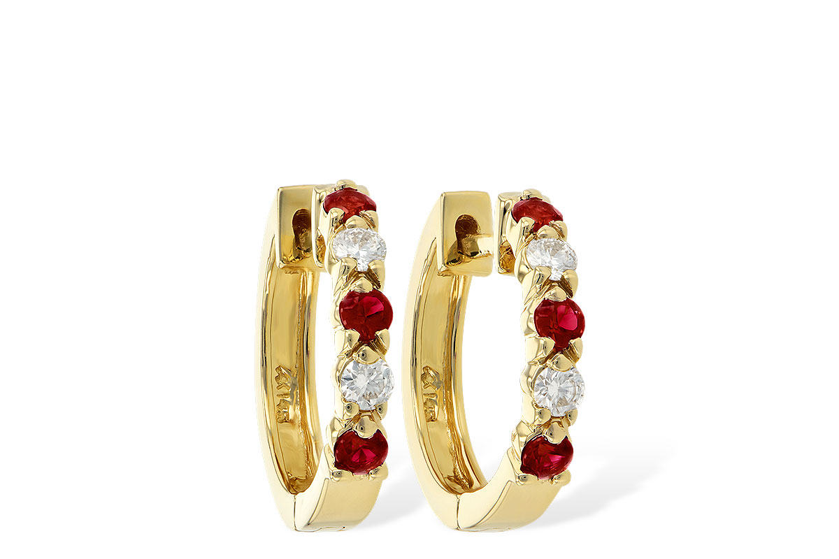 A001-48294: EARRINGS .33 RUBY .52 TGW