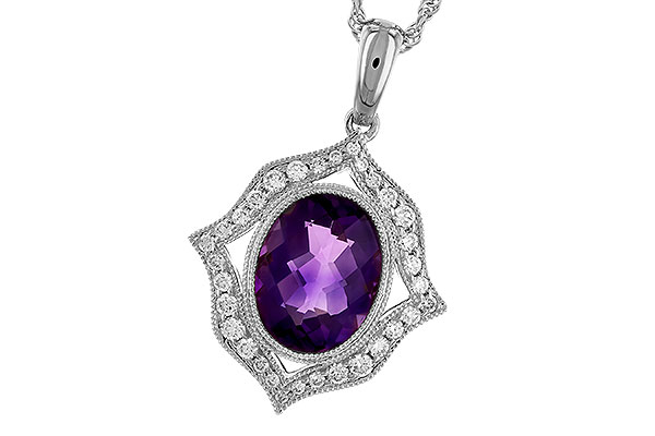 A274-24703: NECKLACE 1.52 AMETHYST 1.70 TGW (9x7 MM AMY)