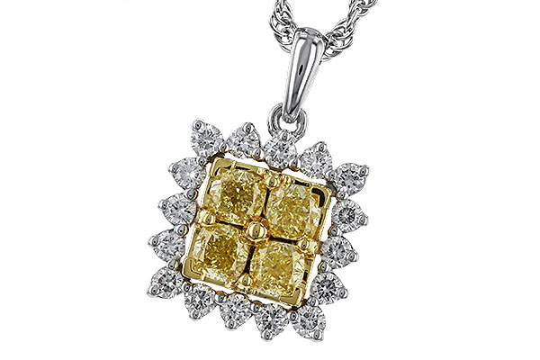 A275-12858: NECK .76 FANCY YELLOW DIAMONDS 1.09 TW