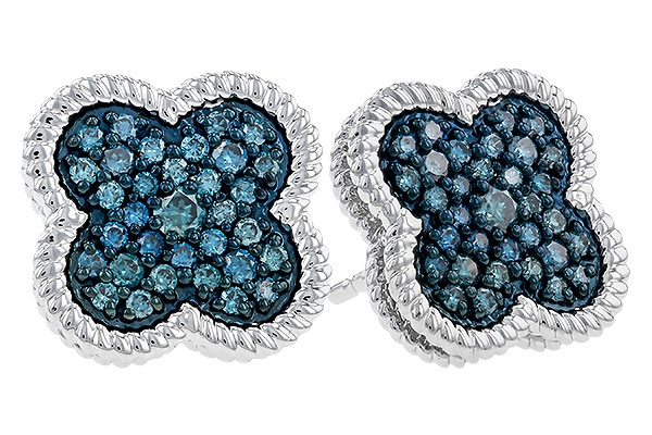 A275-13803: EARRINGS .50 TW BLUE DIAS