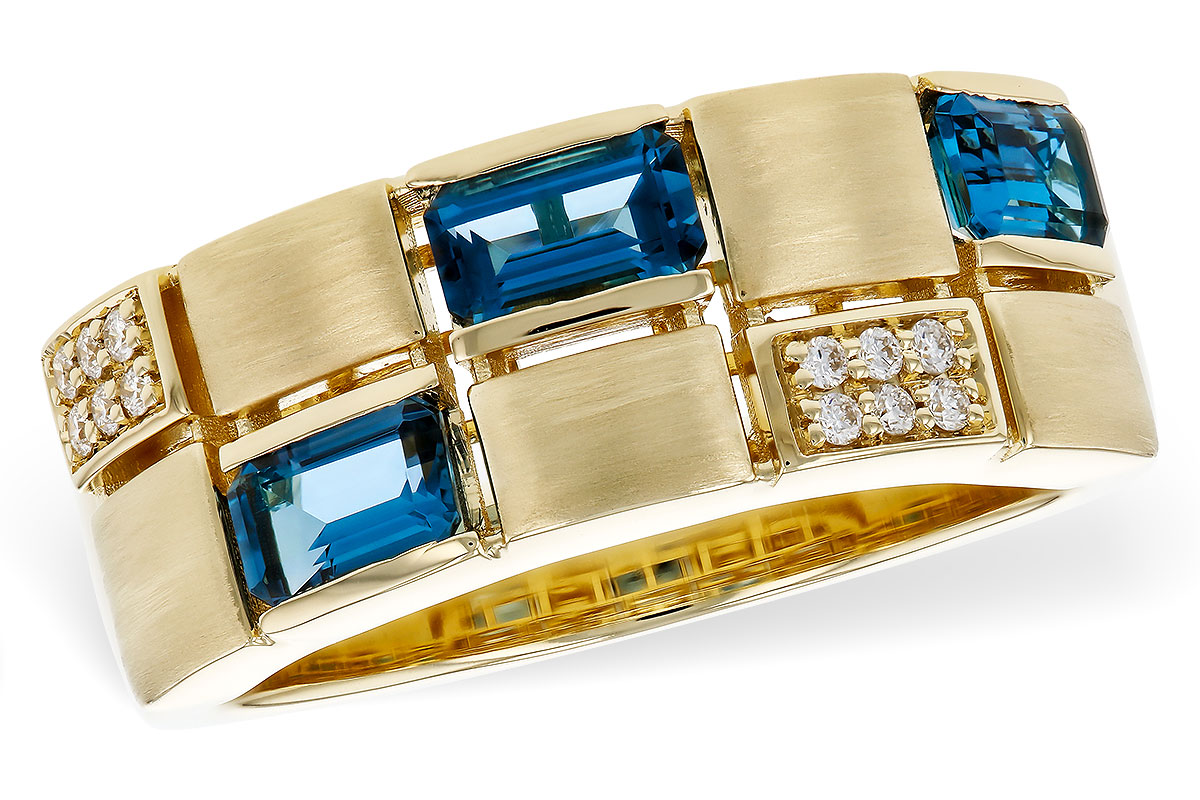 A275-15612: LDS RG .94 LONDON BLUE TOPAZ 1.00 TGW