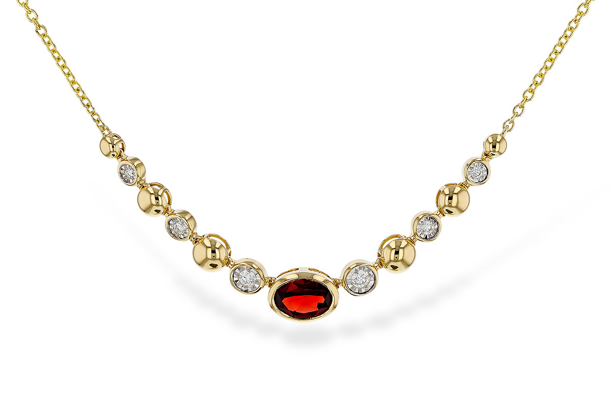 A275-16485: NECKLACE .88 GARNET 1.00 TGW (17")
