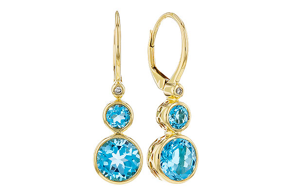 A276-00121: EARR 3.25 TW BLUE TOPAZ 3.27 TGW (4MM/7MM BT)