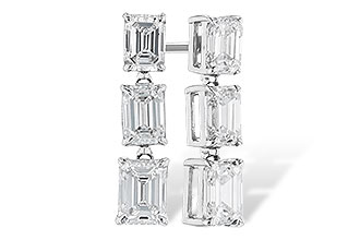 B274-19258: EARRINGS 1.12 TW EMERALD CUTS
