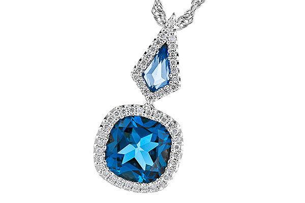 B274-21921: NECK 2.24 TW LONDON BLUE TOPAZ 2.40 TGW