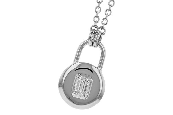 B274-24685: NECKLACE .19 EMERALD CUT (18")