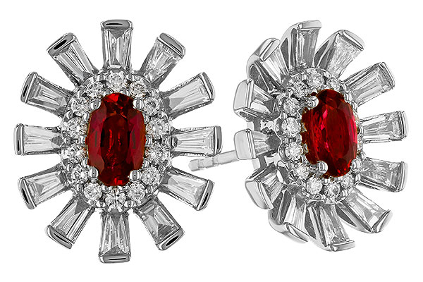 B274-25567: EARR .58 TW RUBY 1.30 TGW (5x3MM RUBY)