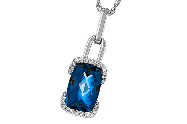 B275-17394: NECK 3.75 LONDON BLUE TOPAZ 3.90 TGW (12x8MM LBT)