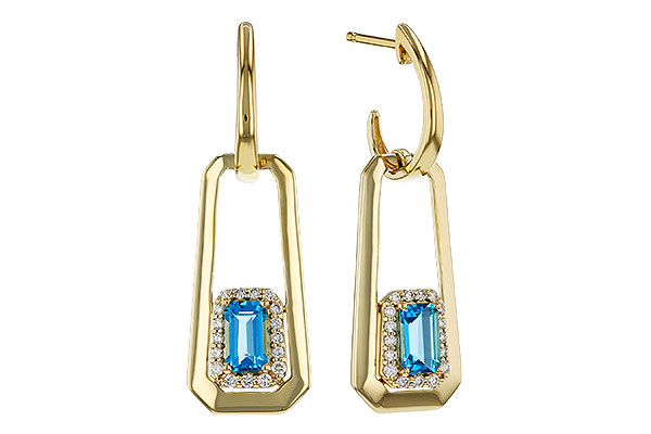 B275-17421: EARRING .66 TW BLUE TOPAZ .80 TGW (5x3MM BT)