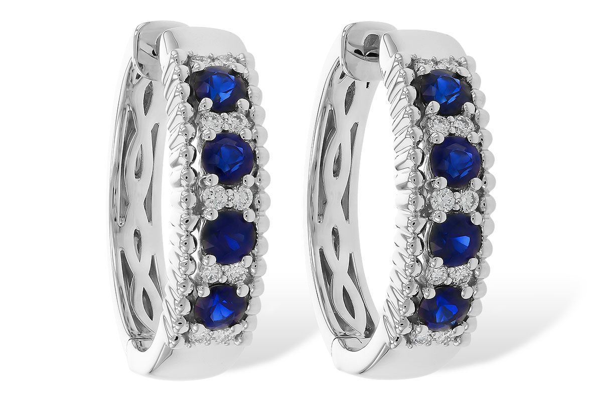 B275-17430: EARRINGS .56 TW SAPP .68 TGW