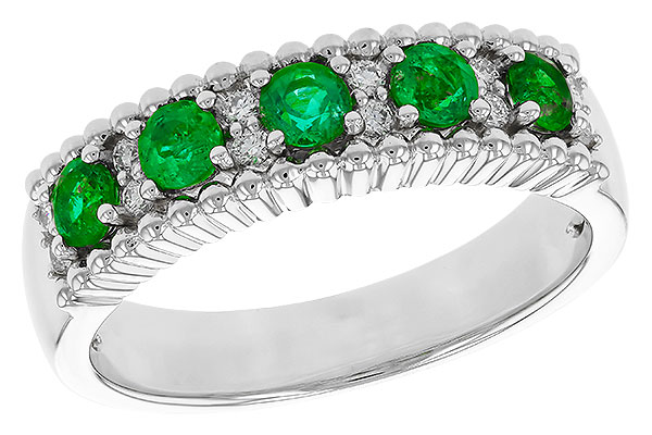 B275-17439: LDS WED RG .48 TW EMERALD .60 TGW