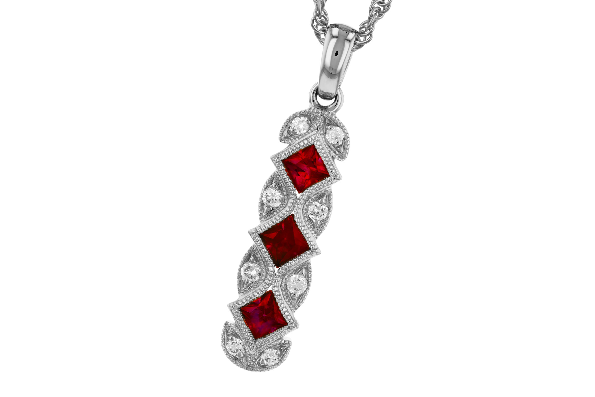B276-01039: NECKLACE .55 TW RUBY .64 TGW