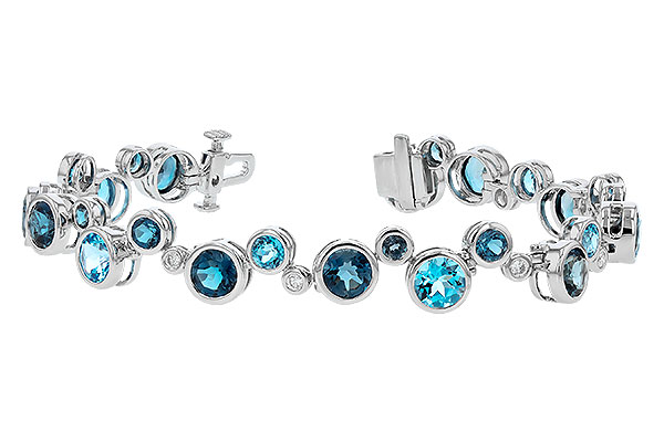 C274-22830: BRACELET 15.65 TW BLUE TOPAZ 15.95 TGW