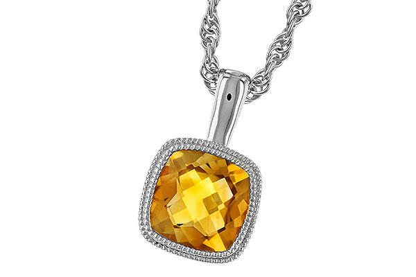 C274-24639: NECKLACE .75 CT CITRINE