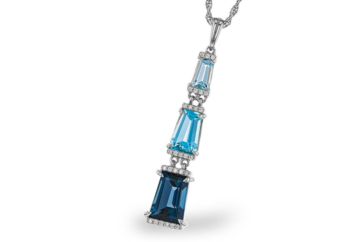 C275-12848: NECKLACE 2.60 TW BLUE TOPAZ 2.65 TGW