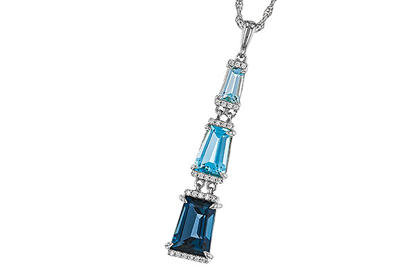 C275-12848: NECKLACE 2.60 TW BLUE TOPAZ 2.65 TGW