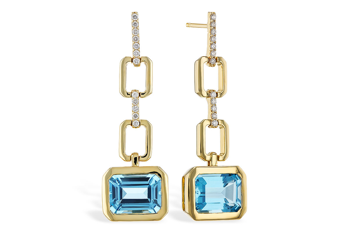 C275-13739: EARRINGS 3.20 BLUE TOPAZ 3.32 TGW (8x6MM BT)
