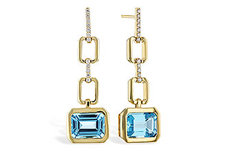 C275-13739: EARRINGS 3.20 BLUE TOPAZ 3.32 TGW (8x6MM BT)