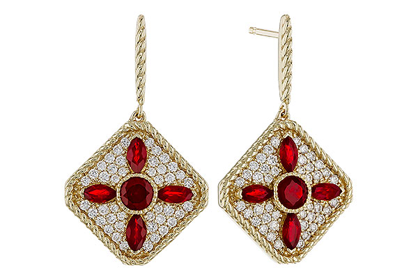 C275-13748: EARRINGS .99 TW RUBY 1.42 TGW