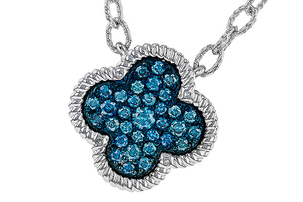 C275-13794: NECKLACE .33 TW BLUE DIAMONDS