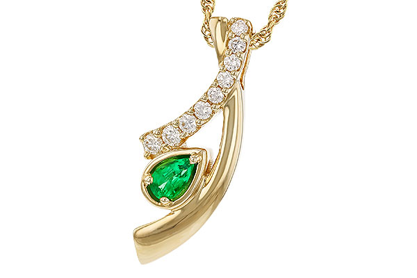 C275-14648: NECKLACE .17 EMERALD .34 TGW (5x3 EMER)