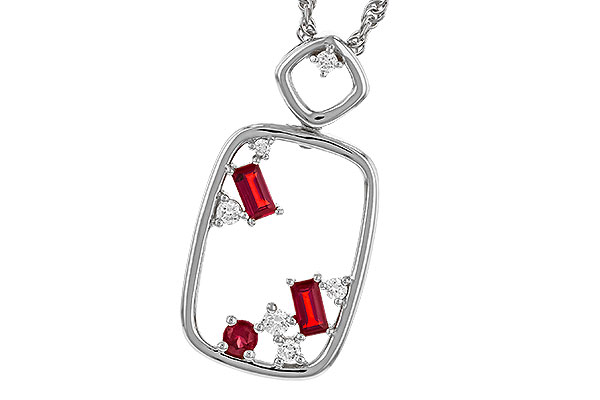 C275-14676: NECKLACE .33 TW RUBY .44 TGW