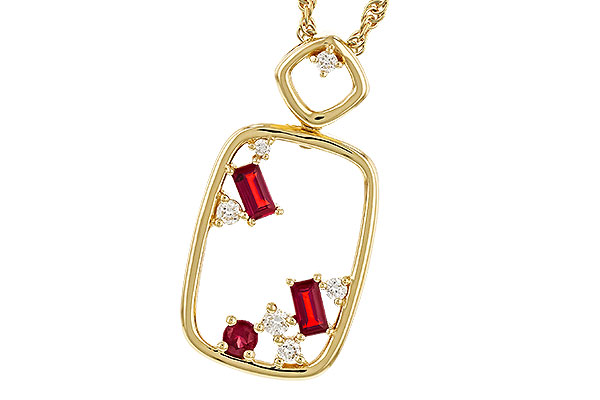 C275-14676: NECKLACE .33 TW RUBY .44 TGW
