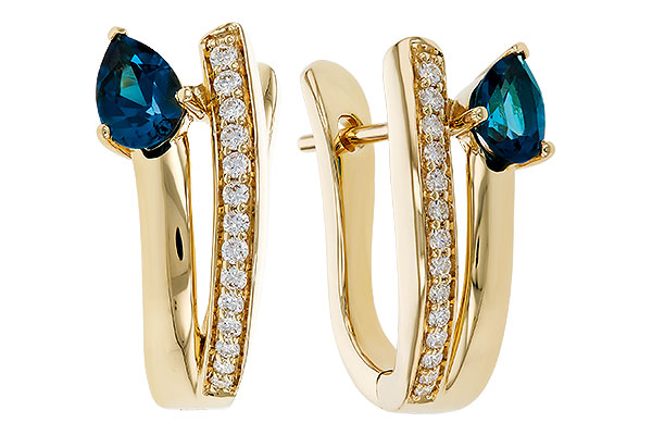 C275-15612: EARR .88 LONDON BLUE TOPAZ 1.08 TGW (6x4MM LBT)