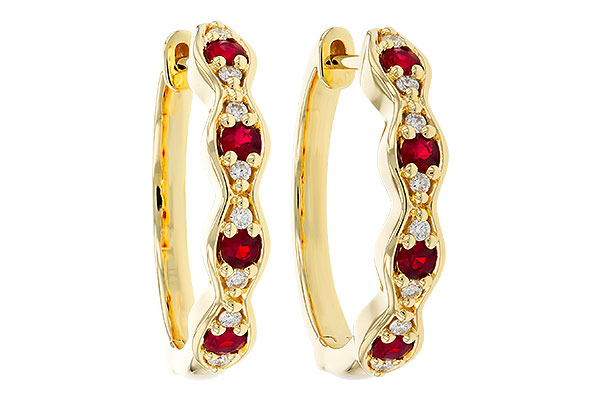 C275-17376: EARRINGS .28 TW RUBY .34 TGW