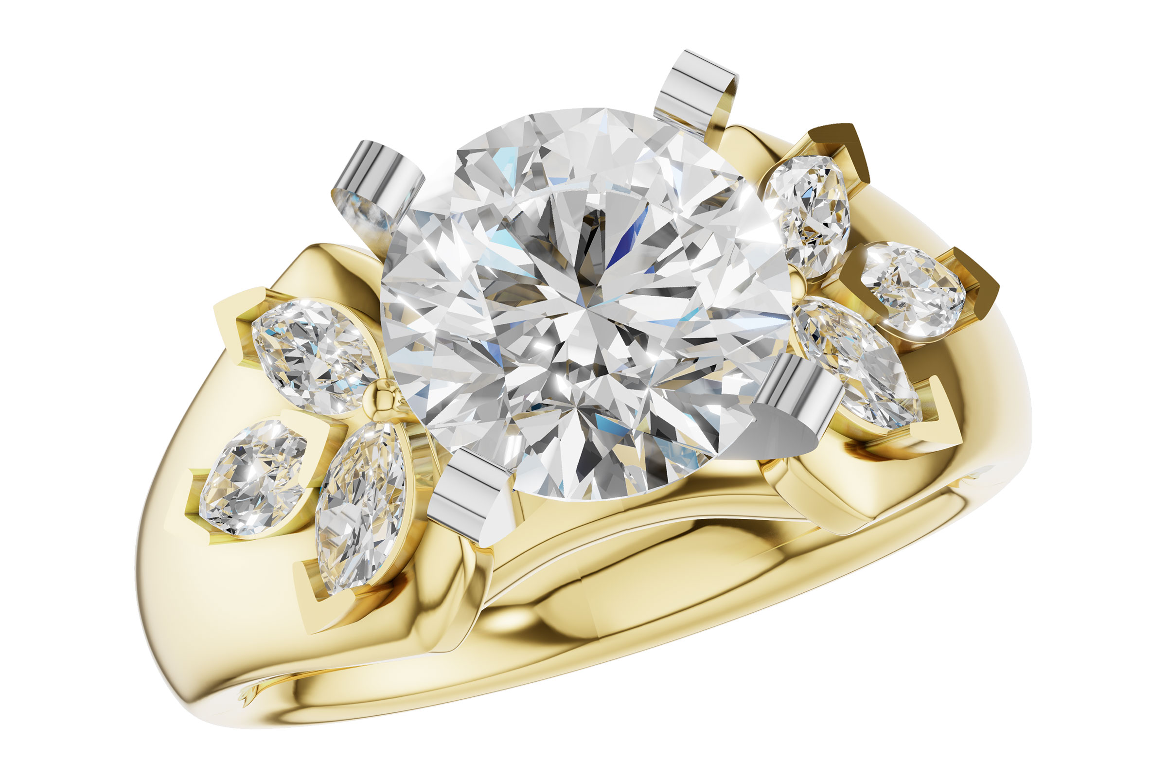 C276-01021: LDS SEMI DIA RG .38 TW MARQUISE DIAS
