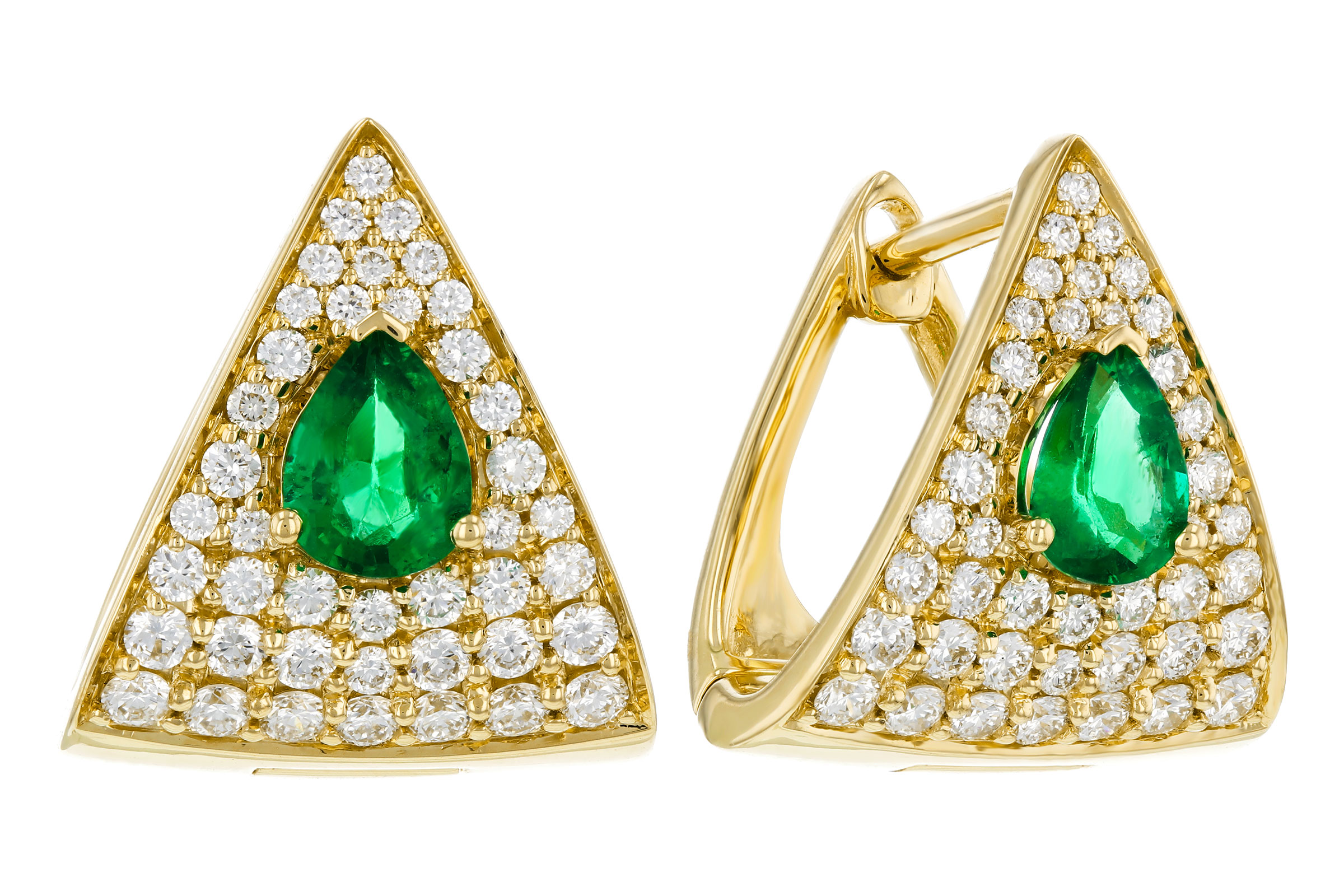 C276-01994: EARRINGS .45 TW EMERALD 1.00 TGW (5x4MM EM)