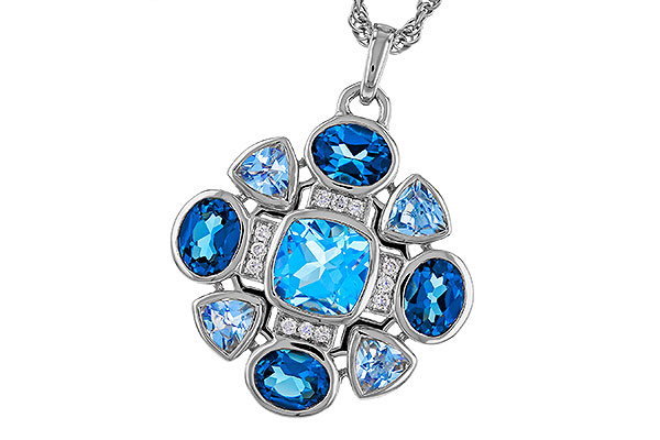D275-11912: NECKLACE 3.19 TW BLUE TOPAZ 3.25 TGW