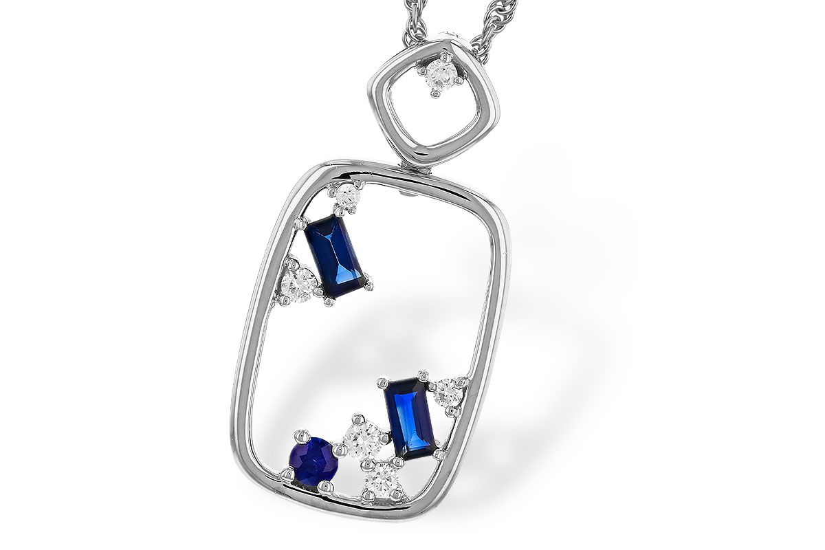 D275-14676: NECKLACE .35 TW SAPPHIRE .46 TGW