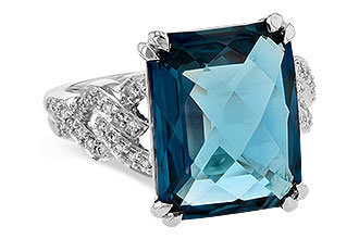 E190-54703: LDS RG 9.40 LONDON BLUE TOPAZ 9.60 TGW (15x12MM)