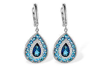 E190-58339: EARR 3.15 TW BLUE TOPAZ 3.32 TGW