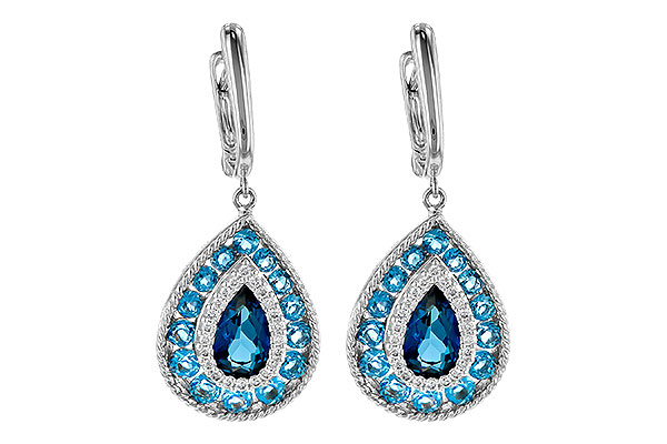 E190-58339: EARR 3.15 TW BLUE TOPAZ 3.32 TGW