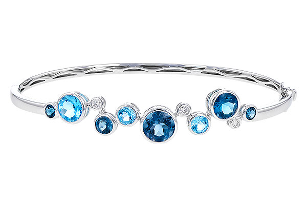 E274-18303: BANGLE 3.95 TW BLUE TOPAZ 4.06 TGW