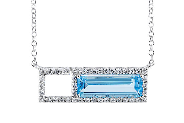 E274-20121: NECK 1.44 BLUE TOPAZ 1.60 TGW