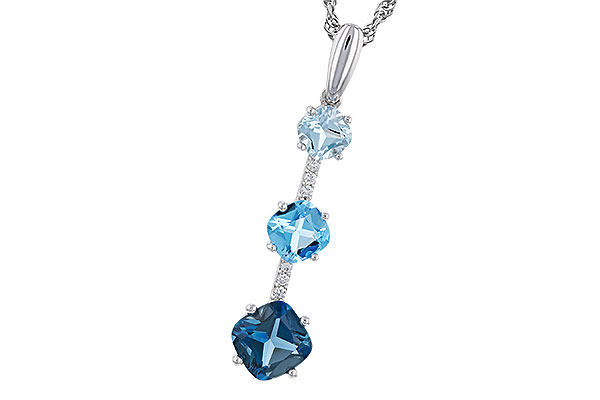 E275-10157: NECK 1.87 TW BLUE TOPAZ 1.90 TGW