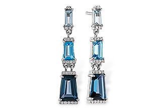 E275-12848: EARRINGS 2.55 BLUE TOPAZ 2.62 TGW