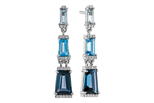 E275-12848: EARRINGS 2.55 BLUE TOPAZ 2.62 TGW