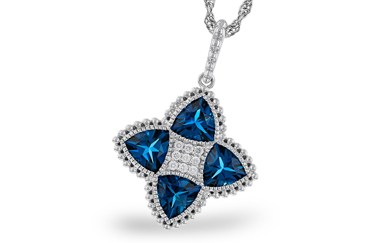 E275-13739: NECKLACE 2.79 LONDON BLUE TOPAZ 2.85 TGW