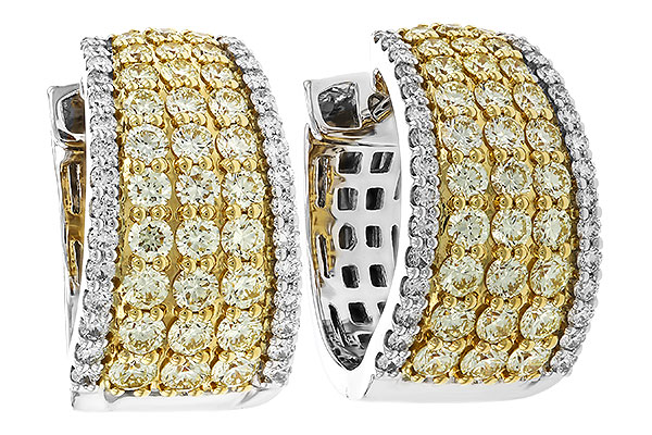 E275-13803: EARRINGS 1.52 YELLOW DIAS 1.96 TW