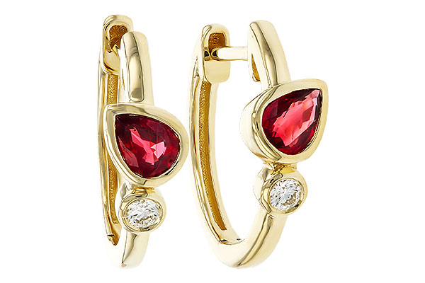 E275-13812: EARRINGS .48 RUBY .54 TGW
