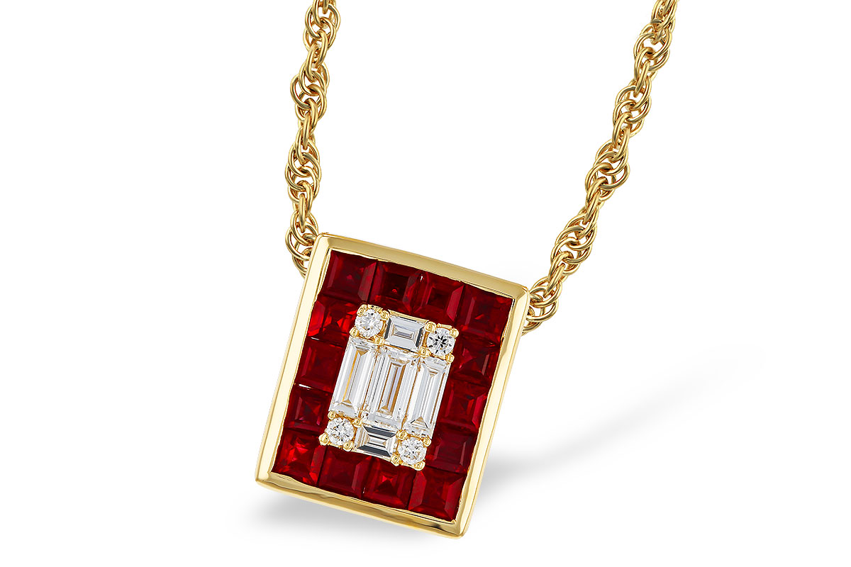 E275-16503: NECKLACE .82 RUBY TW 1.00 TGW
