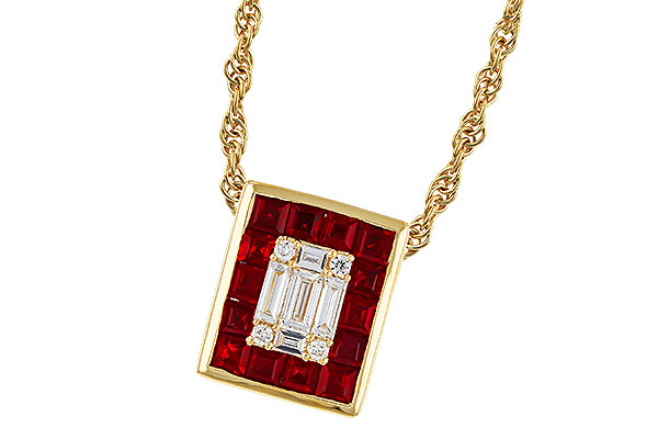 E275-16503: NECKLACE .82 RUBY TW 1.00 TGW