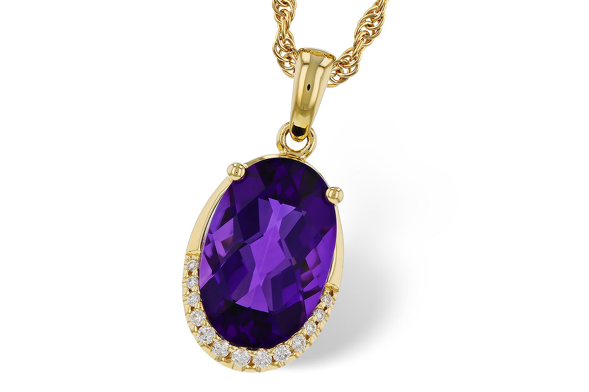 E275-17366: NECKLACE 2.70 AMETHYST 2.76 TGW (12x8MM OV)