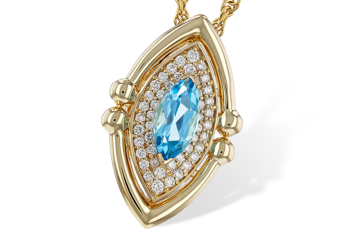 E275-17385: NECKLACE .54 BLUE TOPAZ .70 TGW (8x4MM BT)