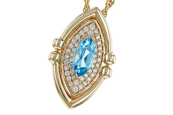 E275-17385: NECKLACE .54 BLUE TOPAZ .70 TGW (8x4MM BT)