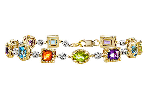 E275-17403: BRACELET 4.63 SEMI-PREC (AMY,BT,CIT,PER) 5.05 TGW